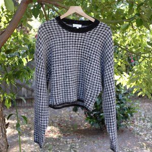 Fuzzy Checkered Sweater